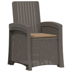 Liegesessel Garten Rattan-Optik 2 pcs Hellgrau und Taupe PP