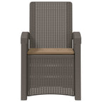 Liegesessel Garten Rattan-Optik 2 pcs Hellgrau und Taupe PP