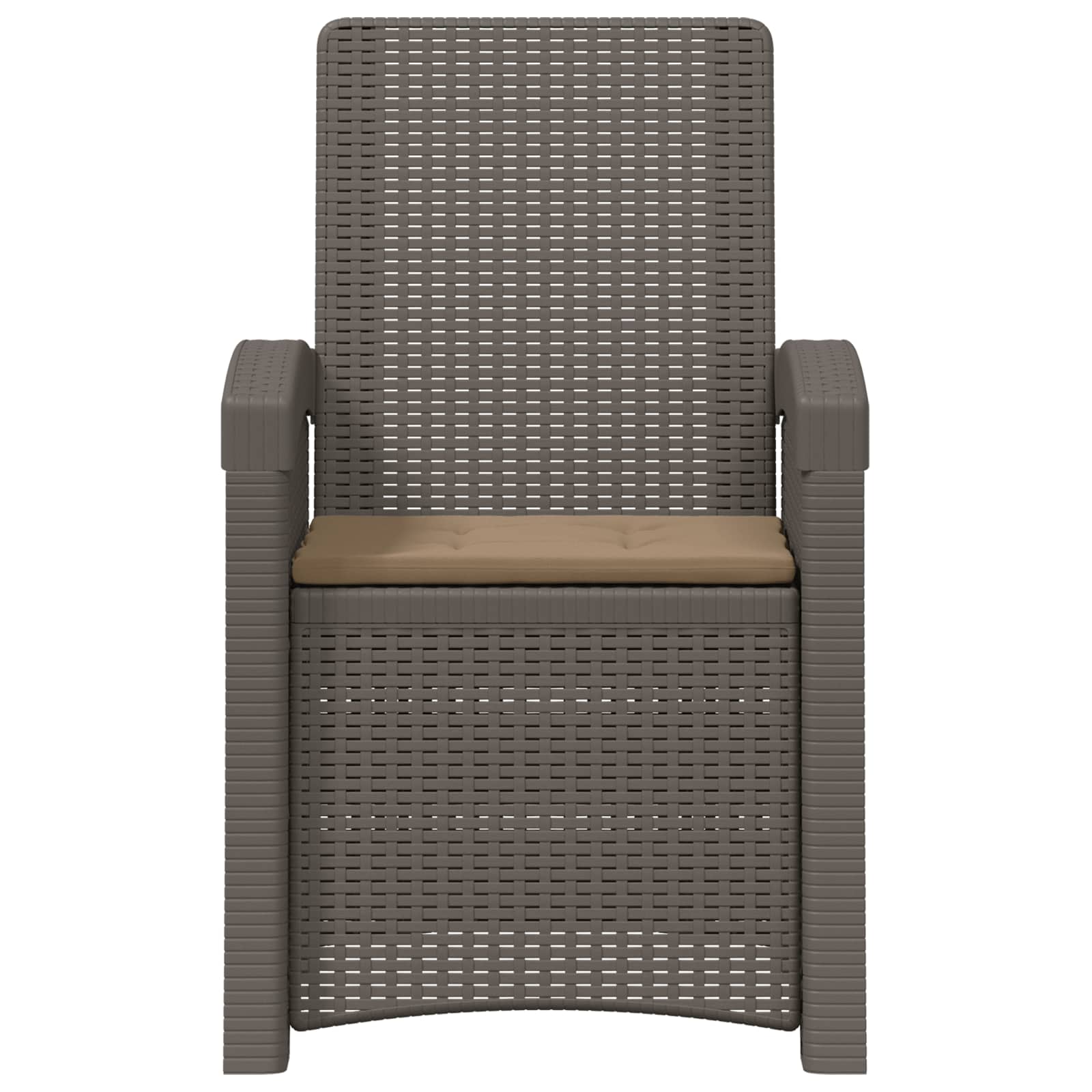 Liegesessel Garten Rattan-Optik 2 pcs Hellgrau und Taupe PP