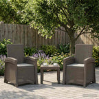 Liegesessel Garten Rattan-Optik 2 pcs Hellgrau PP