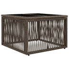 Gartentisch Grau und Schwarz 55 x 55 x 37 cm PE Rattan und Glas
