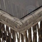 Gartentisch Grau 100 x 55 x 37 cm PE Rattan und Glas