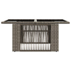 Gartentisch Grau 100 x 55 x 37 cm PE Rattan und Glas