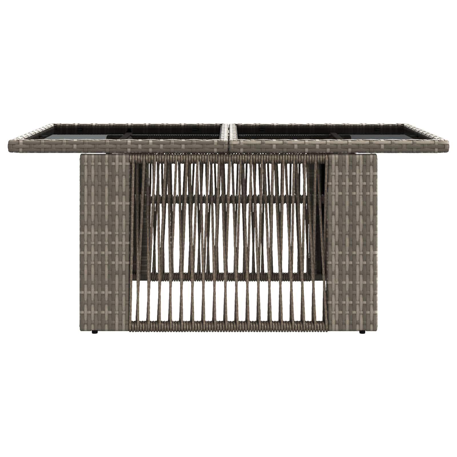 Gartentisch Grau 100 x 55 x 37 cm PE Rattan und Glas