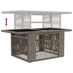 Gartentisch Grau 100 x 55 x 37 cm PE Rattan und Glas