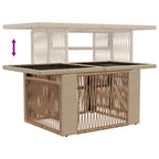 Gartentisch Beige 100 x 55 x 37 cm PE Rattan und Glas