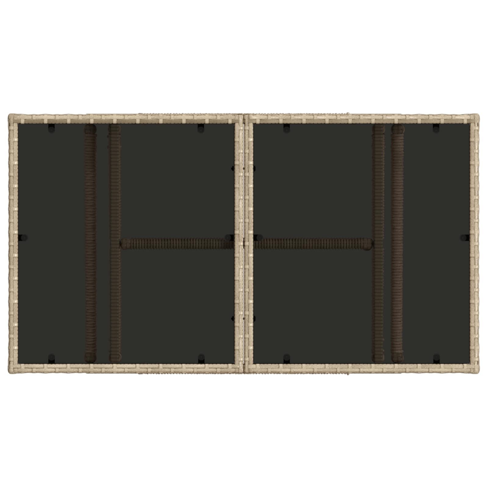 Gartentisch Beige 100 x 55 x 37 cm PE Rattan und Glas