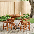 Klappbarer Gartentisch Braun Ø 90 x 75 cm