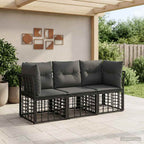 Outdoor-Sofagarnitur Schwarz Polyester