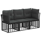 Outdoor-Sofagarnitur Schwarz Polyester