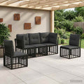 Outdoor-Sofagarnitur Schwarz Polyester