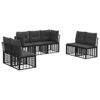 Outdoor-Sofagarnitur Schwarz Polyester