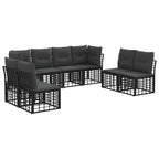 Outdoor-Sofagarnitur Schwarz Polyester