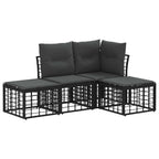 Outdoor-Sofagarnitur Schwarz Polyester