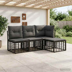 Outdoor-Sofagarnitur Schwarz Polyester