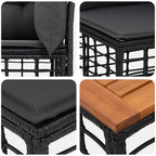 Outdoor-Sofagarnitur 6 pcs Schwarz und Dunkelgrau Polyester