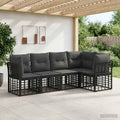 Outdoor-Sofagarnitur Schwarz Polyester