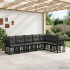 Outdoor-Sofagarnitur Schwarz Polyester