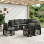 Outdoor-Sofagarnitur Schwarz Polyester