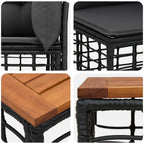 Outdoor-Sofagarnitur 9 pcs Schwarz und Dunkelgrau Polyester