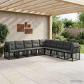Outdoor-Sofagarnitur Schwarz Polyester