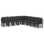 Outdoor-Sofagarnitur Schwarz Polyester