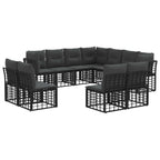 Outdoor-Sofagarnitur Schwarz Polyester