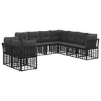 Outdoor-Sofagarnitur Schwarz Polyester