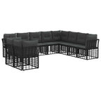 Outdoor-Sofagarnitur Schwarz Polyester