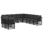 Outdoor-Sofagarnitur Schwarz Polyester