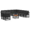 Outdoor-Sofagarnitur 12 pcs Schwarz und Dunkelgrau Polyester