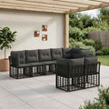 Outdoor-Sofagarnitur Schwarz Polyester