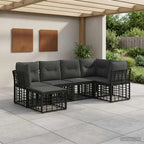 Outdoor-Sofagarnitur Schwarz Polyester
