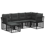 Outdoor-Sofagarnitur Schwarz Polyester