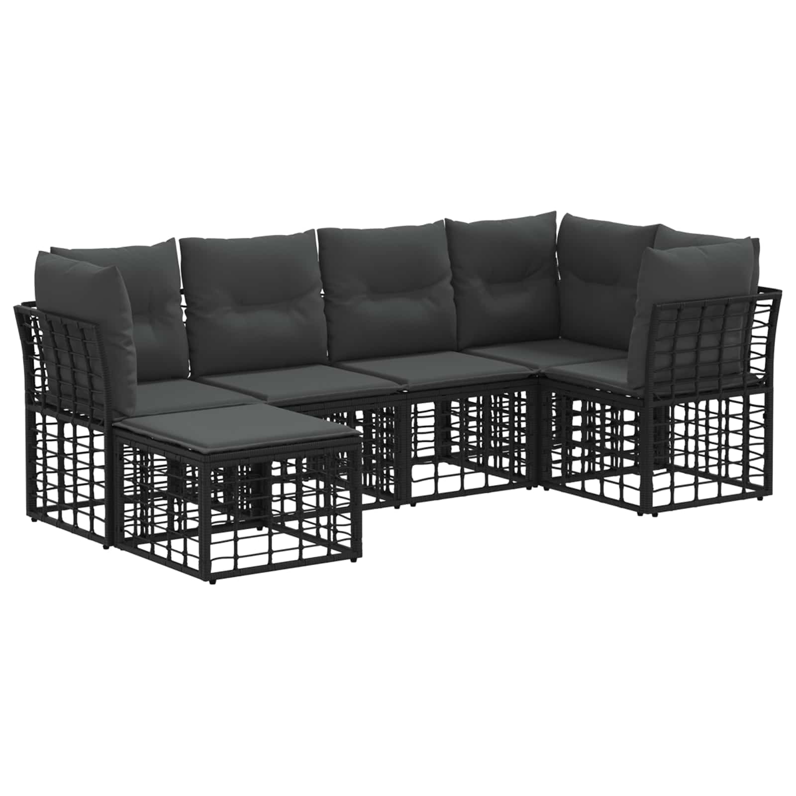 Outdoor-Sofagarnitur Schwarz Polyester
