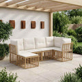 Outdoor-Sofagarnitur Natur Polyester