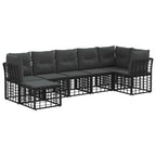 Outdoor-Sofagarnitur Schwarz Polyester
