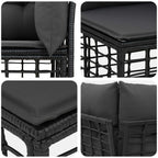 Outdoor-Sofagarnitur Schwarz Polyester