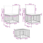 Outdoor-Sofagarnitur 11 pcs Natürlich und Cremweiß Polyester