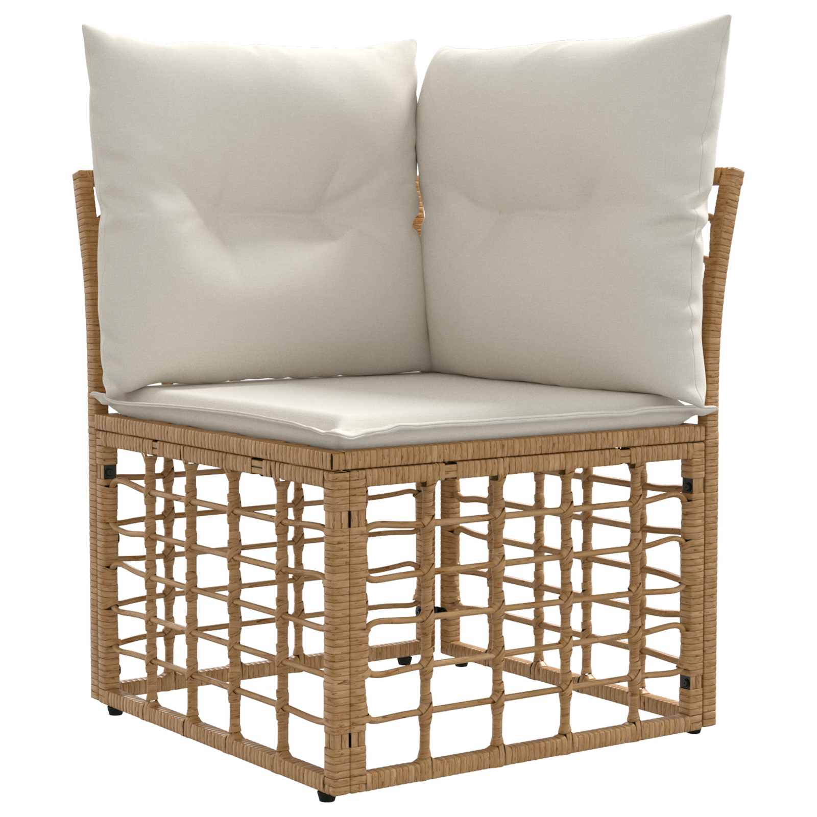 Outdoor-Sofagarnitur 7 pcs Natürlich und Cremweiß Polyester