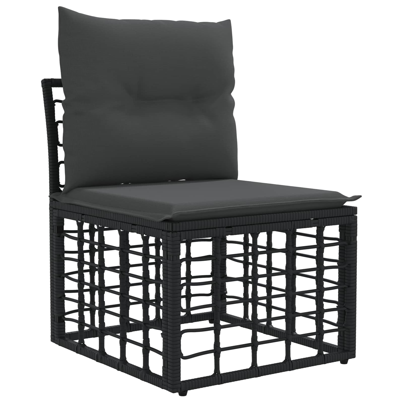 Outdoor-Sofagarnitur Schwarz und Dunkelgrau Polyester