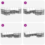 Outdoor-Sofagarnitur 10 pcs Schwarz und Dunkelgrau Polyester