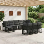 Outdoor-Sofagarnitur Schwarz und Dunkelgrau Polyester