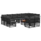 Outdoor-Sofagarnitur 13 pcs Schwarz und Dunkelgrau Polyester