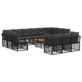 Outdoor-Sofagarnitur 14 pcs Schwarz und Dunkelgrau Polyester