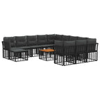 Outdoor-Sofagarnitur 13 pcs Schwarz und Dunkelgrau Polyester