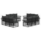 Outdoor-Sofagarnitur 12 pcs Schwarz und Dunkelgrau Polyester