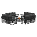 Outdoor-Sofagarnitur 13 pcs Schwarz und Dunkelgrau Polyester