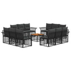 Outdoor-Sofagarnitur 13 pcs Schwarz und Dunkelgrau Polyester
