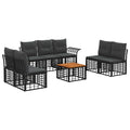 Outdoor-Sofagarnitur 8 pcs Schwarz und Dunkelgrau Polyester